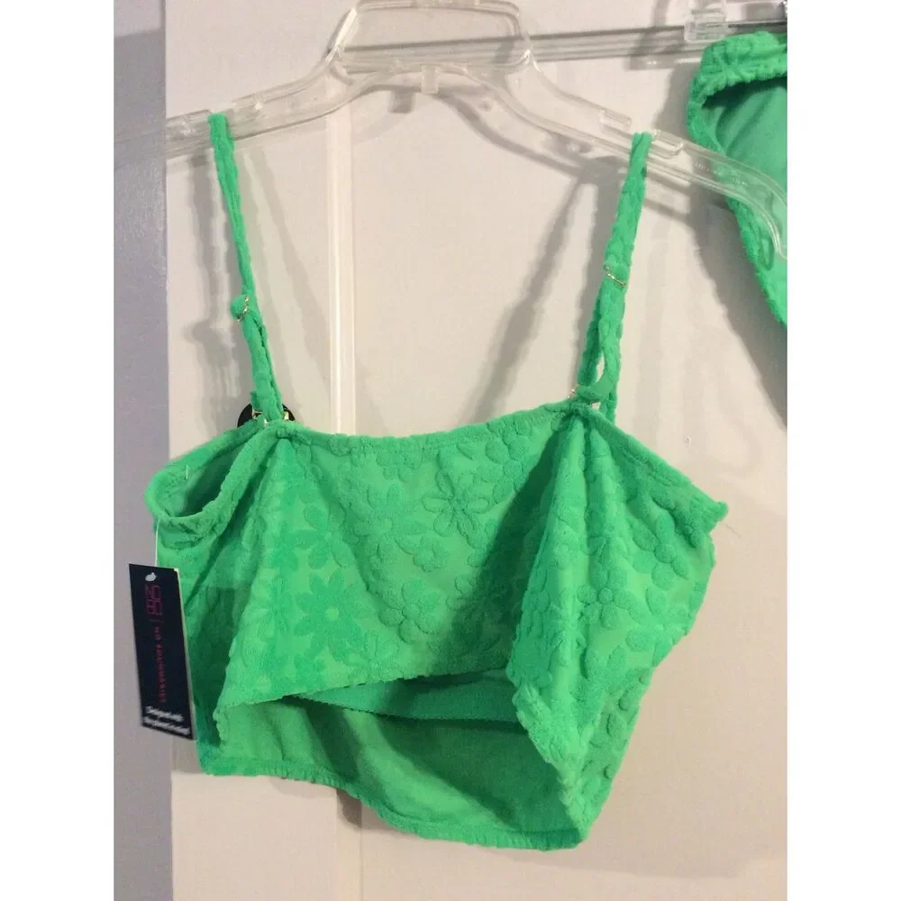 New NWT Green Size Large 11-13 Swim Suit Floral